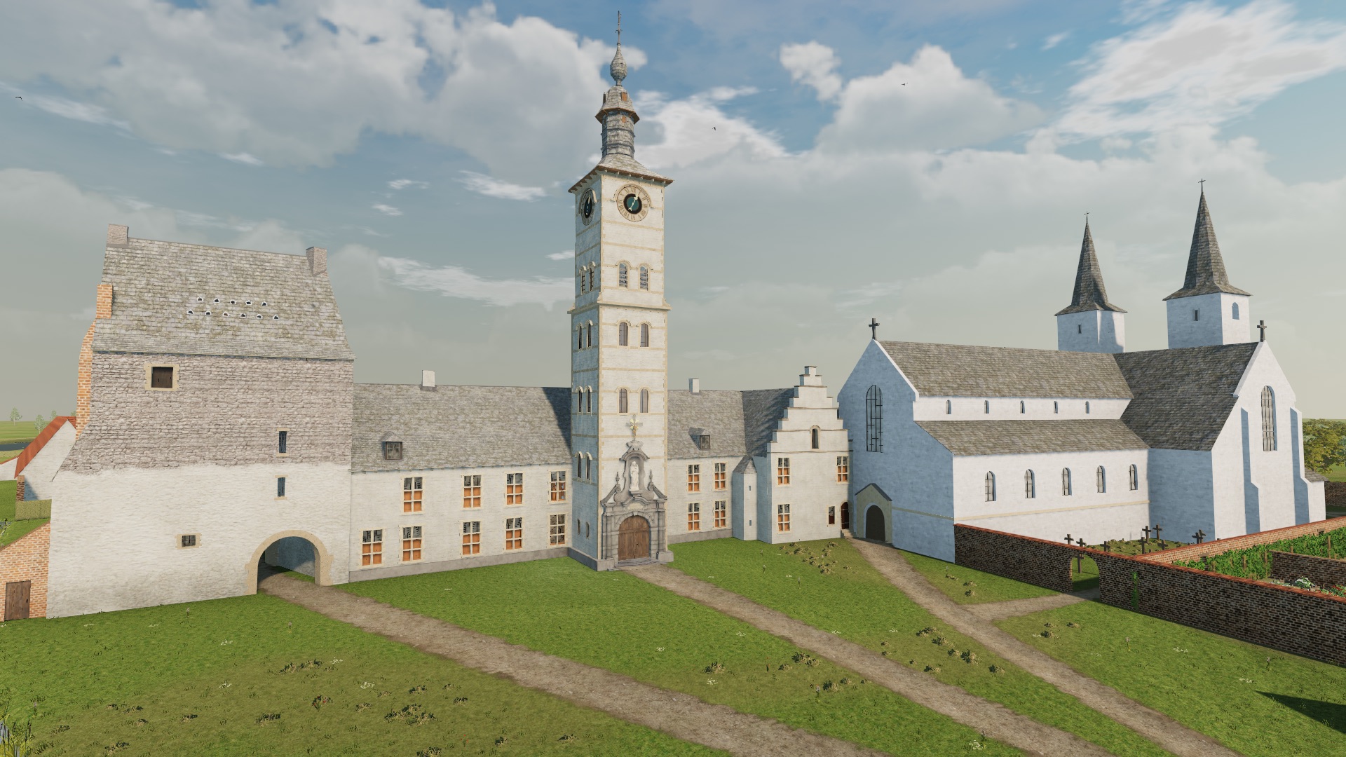 Revisited reconstruction of the abbey west wing